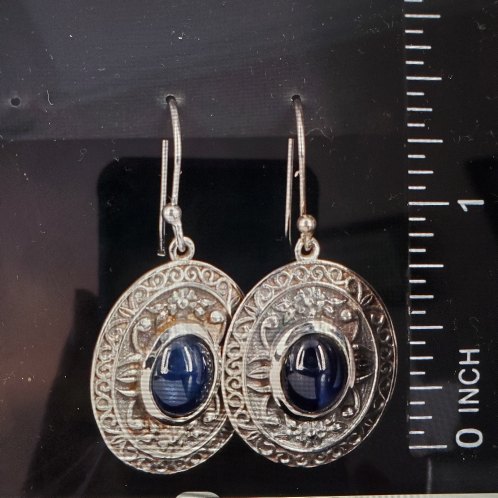 Sterling Sapphire Earrings - Picture 5 of 16